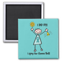 Chemo Bell - Ovarian Cancer Teal Ribbon Magnet