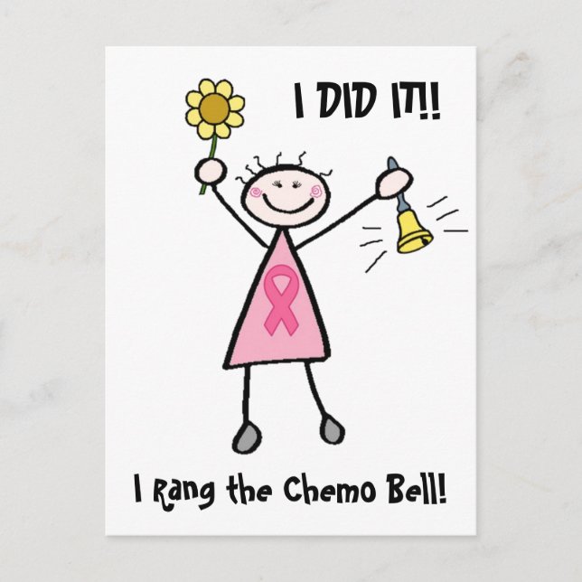 Chemo Bell - Pink Ribbon Breast Cancer Postcard (Front)