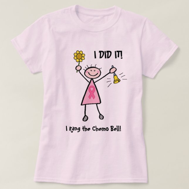 Chemo Bell - Pink Ribbon Breast Cancer T-Shirt (Design Front)