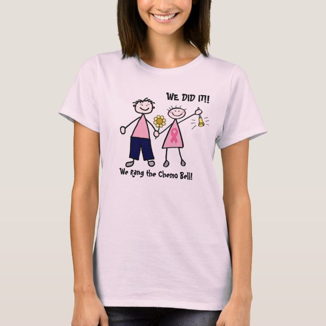 Chemo Bell - Pink Ribbon Breast Cancer T-Shirt (Front)