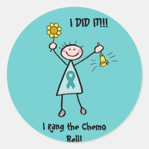 Chemo Bell - Uterine Cancer Teal Ribbon Classic Round Sticker