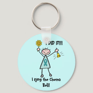 Chemo Bell - Uterine Cancer Teal Ribbon Keychain