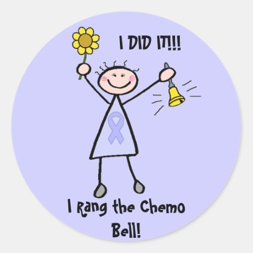 Chemo Bell _ Woman General Cancer Classic Round Sticker