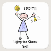 Chemo Bell - Woman General Cancer Square Sticker