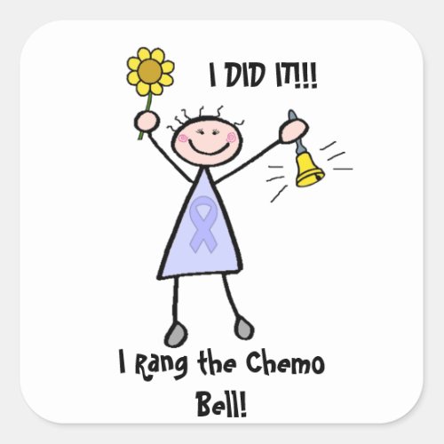 Chemo Bell _ Woman General Cancer Square Sticker
