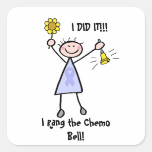 Chemo Bell - Woman General Cancer Square Sticker