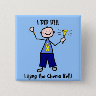 Chemo Bell - Yellow Ribbon Testicular Cancer Pinback Button