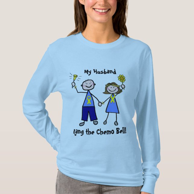 Chemo Bell - Yellow Ribbon Testicular Cancer T-Shirt (Front)