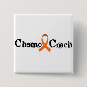 Chemo Coach - Orange Ribbon Pinback Button
