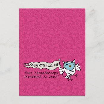 Chemo Congratulations Owl Postcard by cfkaatje at Zazzle