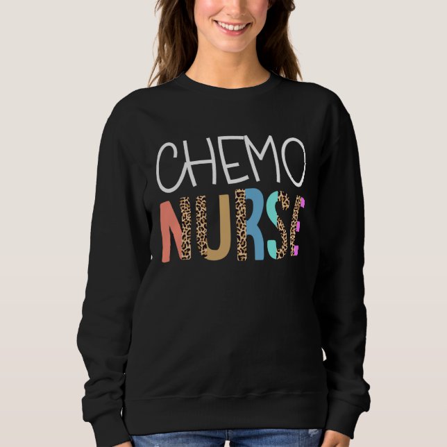 Chemo Nurse Bohemian Cheetah Leopard Print Pattern Sweatshirt (Front)