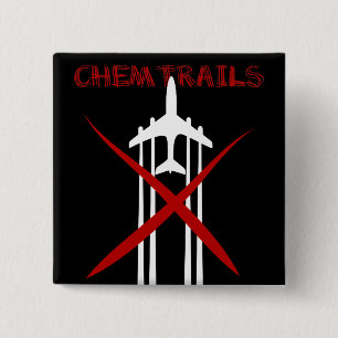 Chemtrails Are Wrong on black Pinback Button