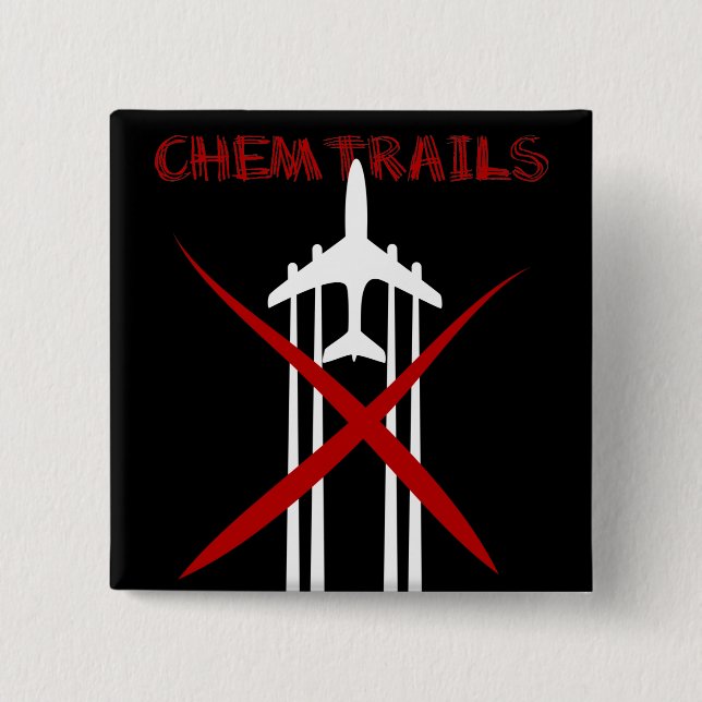 Chemtrails Are Wrong on black Pinback Button (Front)