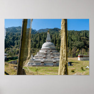 Chendebji Chorten in Bhutan, Himalaya, Asia Poster