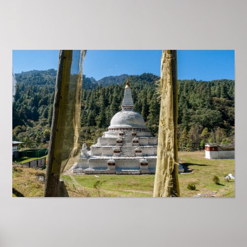 Chendebji Chorten in Bhutan Himalaya Asia Poster