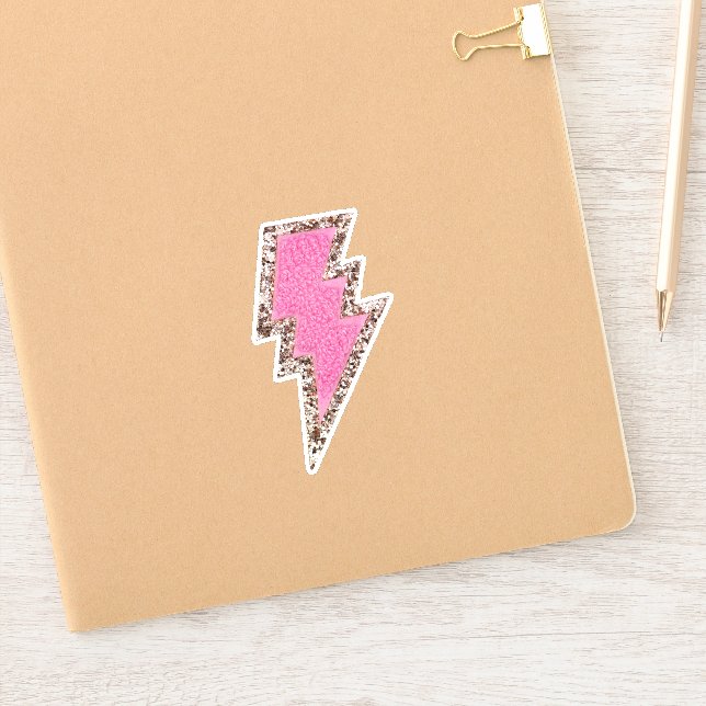 Chenille Lightning bolt Sticker (Notebook)