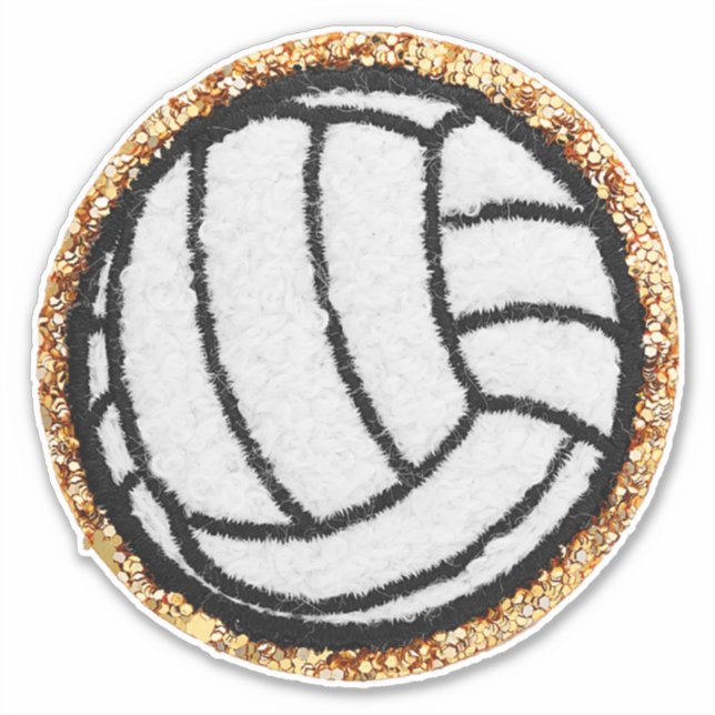 Chenille Volleyball Sticker (Front)
