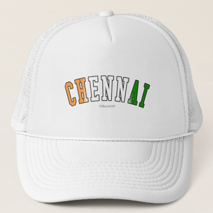 Chennai in India National Flag Colors Mesh Hat