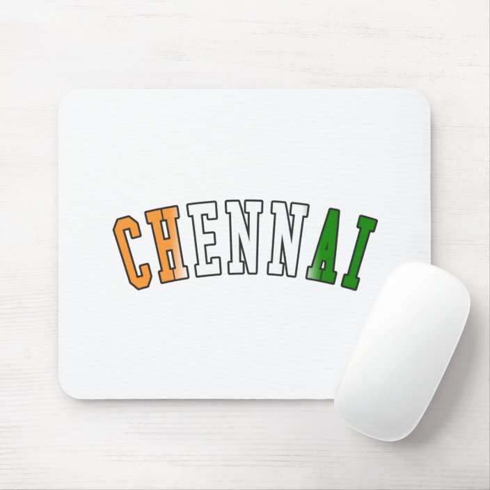 Chennai in India National Flag Colors Mousepad