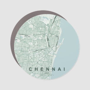 Chennai India City Map Minimal Design Car Magnet
