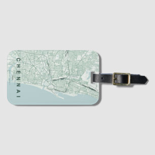 Chennai India City Map Minimal Design Luggage Tag