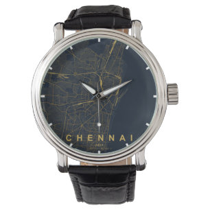 Chennai India City Map Minimal Design Watch