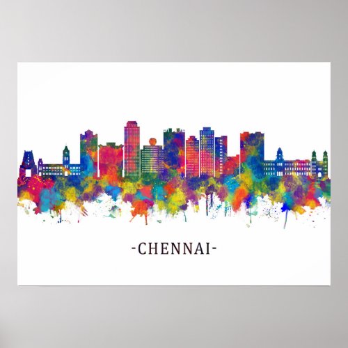 Chennai India Skyline Poster