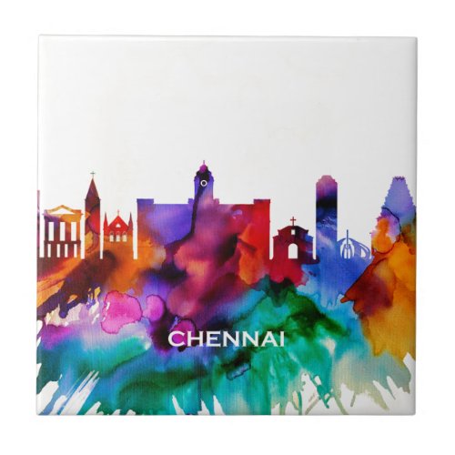 Chennai Skyline Ceramic Tile
