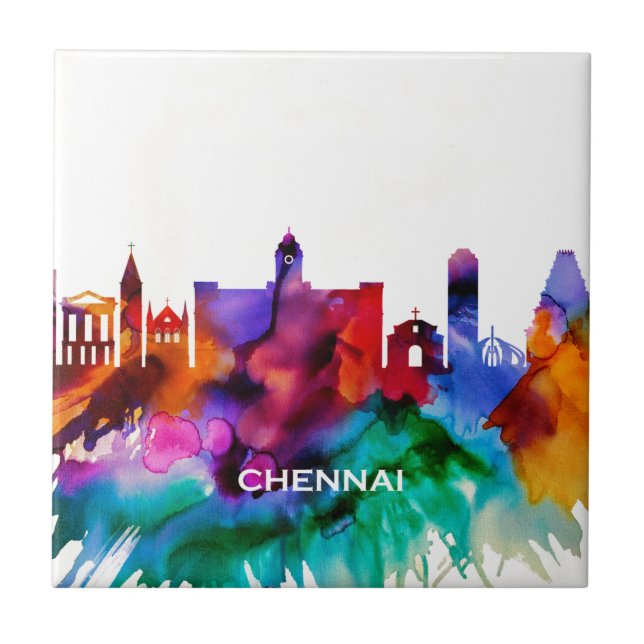 Chennai Skyline Ceramic Tile (Front)