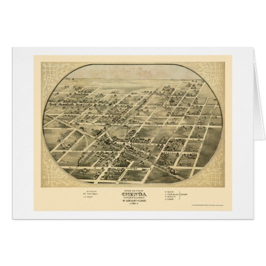 Chenoa, IL Panoramic Map - 1869 Cards (Front Horizontal)