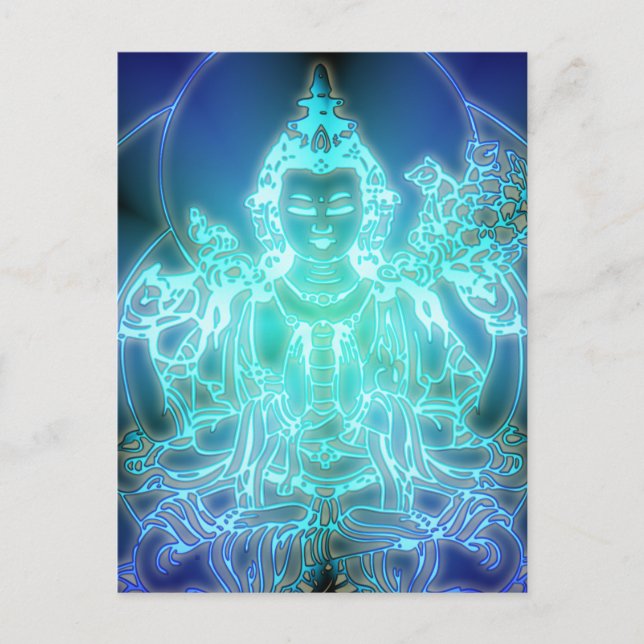 Chenrezig cosmic compassion postcard Tibetian (Front)
