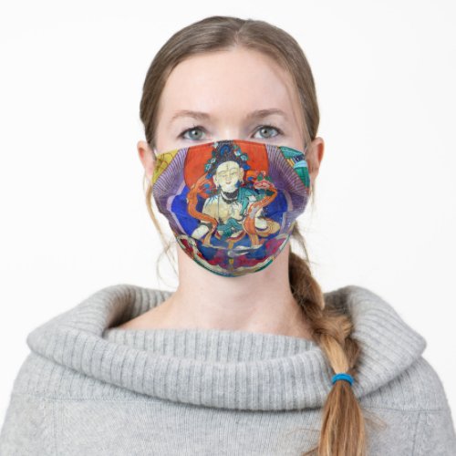 Chenrezing Buddha  Heruka _ Antique Tibet Adult Cloth Face Mask