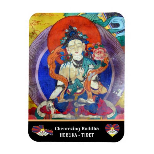 Chenrezing Buddha Vintage Heruka  Tibet Dharma Magnet