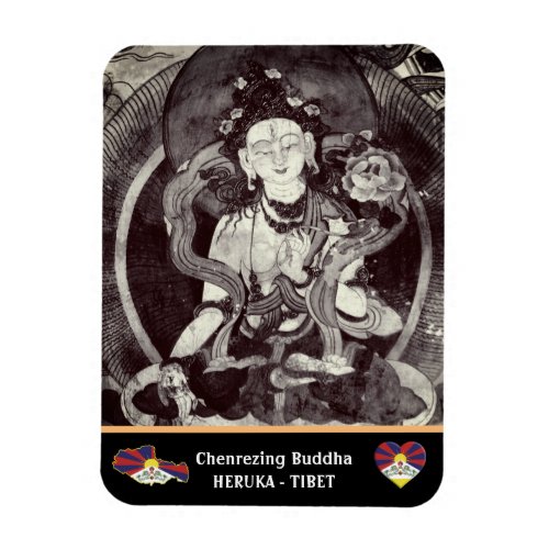 Chenrezing Buddha Vintage Heruka  Tibet Dharma Magnet