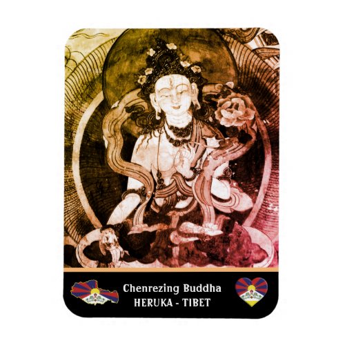 Chenrezing Buddha Vintage Heruka  Tibet Dharma Magnet