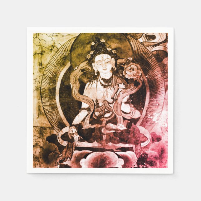 Chenrezing Buddha, Vintage Heruka, Tibet (Party) Napkins (Front)