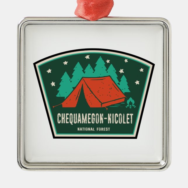 Chequamegon-Nicolet National Forest Camping Metal Ornament (Front)
