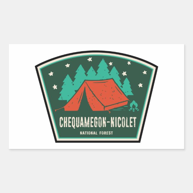 Chequamegon-Nicolet National Forest Camping Rectangular Sticker (Front)