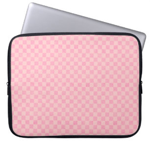 Chequer light pink laptop case