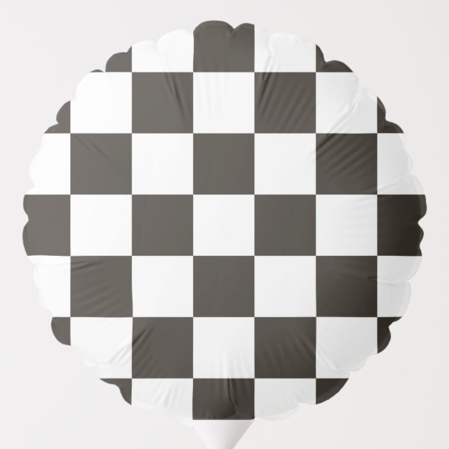 Chequered Flag (Black and White) (Checker Pattern) Balloon (Back)
