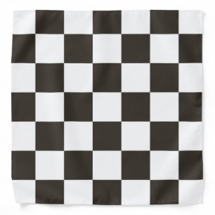 Chequered Flag (Black and White) (Checker Pattern) Bandana