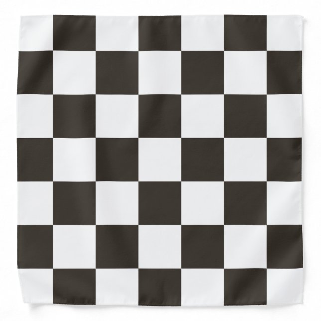 Chequered Flag (Black and White) (Checker Pattern) Bandana (Front)