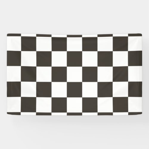 Chequered Flag Black and White Checker Pattern Banner