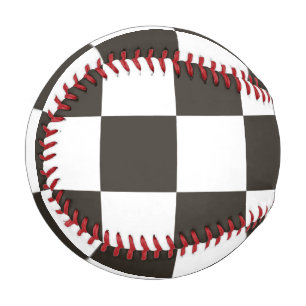 Chequered Flag (Black and White) (Checker Pattern) Baseball
