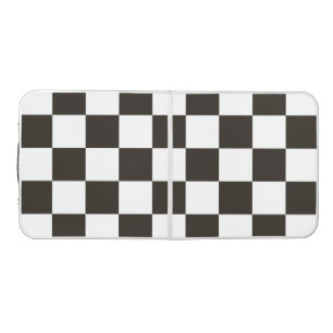 Chequered Flag (Black and White) (Checker Pattern) Beer Pong Table