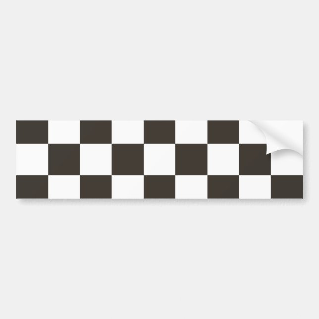 Chequered Flag (Black and White) (Checker Pattern) Bumper Sticker (Front)