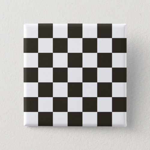 Chequered Flag Black and White Checker Pattern Button
