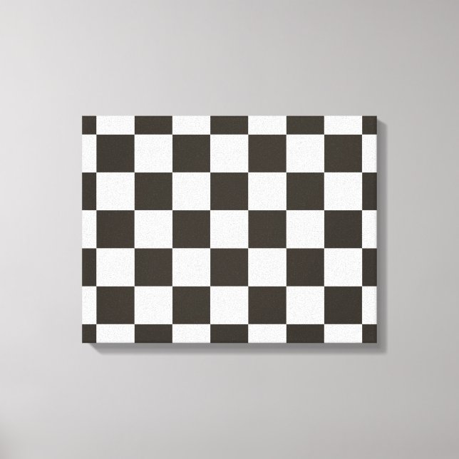 Chequered Flag (Black and White) (Checker Pattern) Canvas Print (Front)