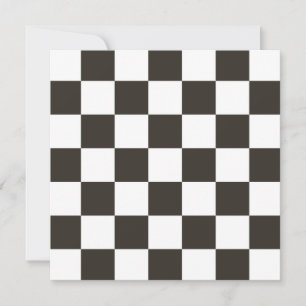 Chequered Flag (Black and White) (Checker Pattern) Card