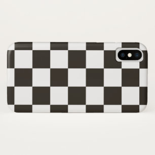 Chequered Flag (Black and White) (Checker Pattern) iPhone X Case